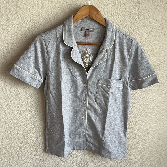J. Crew Other - J Crew Short-sleeve pajama shirt in dreamy cotton blend Womens XXS Grey‎